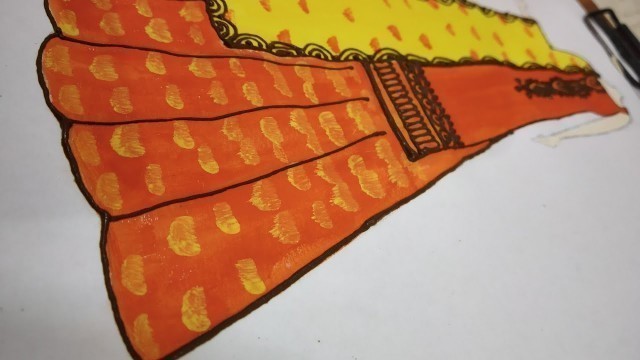 'Different Art of Mehandi on dress sketching/#Dresssketch/ #art'