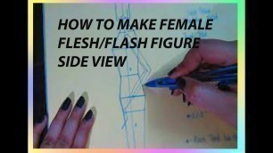 'How to make female flesh/flash figure -side view| Fashion sketching for beginners|'