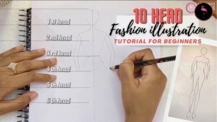 'How to draw 10 Heads Fashion Figure | Basic fashion illustration for beginners | Easy to draw ✍️'