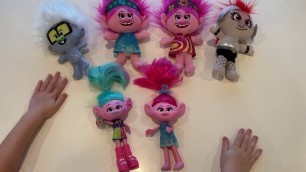 'Trolls World Tour Movie Fashion Dolls and Small Plush Toys | Poppy, Satin, Barb, Tiny Diamond'