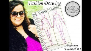 'How to Draw | 9 & 9.5 HEADS CROQUIS | Fashion drawing for beginners | TUTORIAL#1 | DesignerVrushaliA'