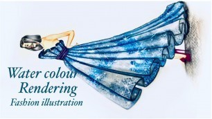 'Water colour study |how to use water colours for fashion illustration |tutorial'