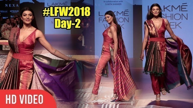 'Miss India Universe Sushmita Sen In Saree At Lakme Fashion Week 2018 | #LFW2018 Day 02'
