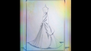 'fashion design illustration for beginners | gown designs drawing easy | fashion illustration speed'