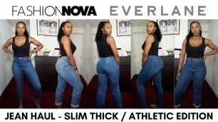 'JEANS TRY-ON HAUL | JEANS FOR SLIM THICK GIRLS ft. Fashion Nova and Everlane'