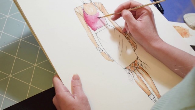 'Fashion Illustration With Watercolor. Casual Style.'