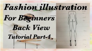 'Back view of fashion figure | fashion illustration tutorial |fashion illustration for beginners'