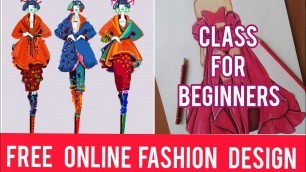 'Fashion Illustration Painting for Beginners (Easy version ...// FREE  ONLINE  FASHION DESIGN COURSE'