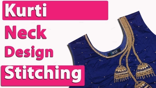 'Kurti Neck design cutting and stitching/Aari Neck stitching Tips EMODE'