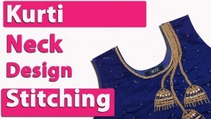 'Kurti Neck design cutting and stitching/Aari Neck stitching Tips EMODE'