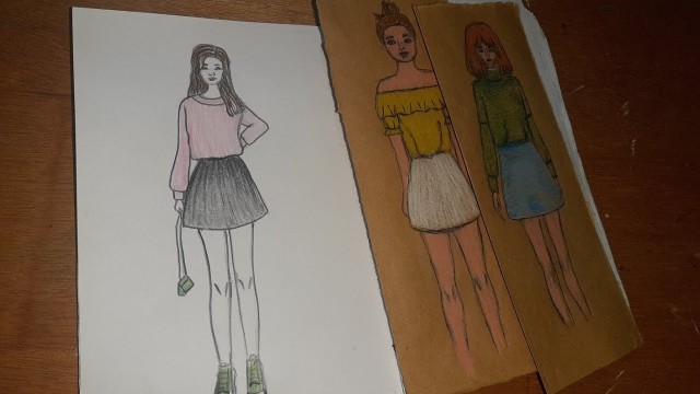 'Drawing fashion models sketch, day 3, ازاي ارسم فاشون موديل ، اليوم الثالث'