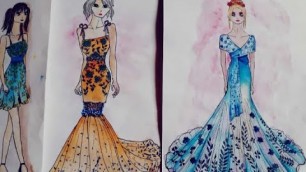 'sketch of dresses | easy dress sketching | part 2'