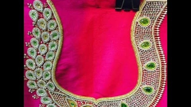 'Latest 2017 maggam designs on blouses'