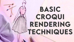 'Basic Croqui Rendering Techniques | Fashion Sketches | Ishani Sabhaya'