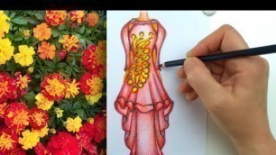'How to Draw Fashion Dress - Fashion Sketching'