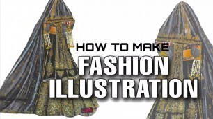 'HOW TO MAKE ILLUSTRATION WITH INTRICATE DETAILS || fashion Illustration | #Fashionsketching'