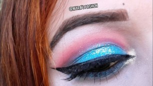 'SkyBlue Gliiter Cut crease Eyemakeup||Elegant tutorial By Mya\'s Fashion Icon.'