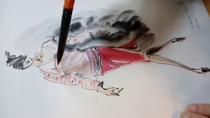 '패션일러스트 .Fashion Figure Drawing & 패션일러스트.수채물감 컬러링'