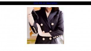 'Best Women Blazers 2016 Spring Autumn Long Blazer Long Sleeve Office Blazer jacket Outwear  Golden'