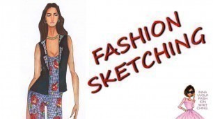 'Fashion sketching | Скетч одежды - Эскиз летнего костюма часть 2 | Inna Wolf'