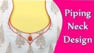 'Piping Neck Design DIY Hindi Tutorial EMODE'