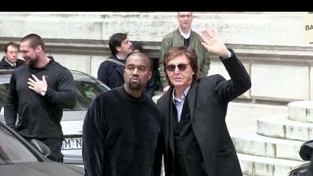 'Paul McCartney and Kanye West at Stella McCartney Fashion Show in Paris'