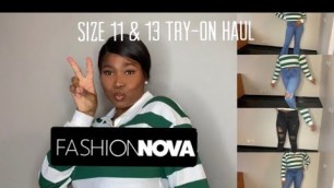 'FASHION NOVA JEAN TRY-ON HAUL | Size Guide for Tall Thick Girls | Size 11 & 13'