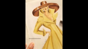 'Fashion sketch tutorial by ZEYNEP DENIZ-photo reference sketch and marker'