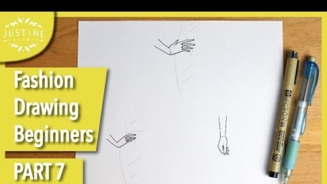 'How to draw hands: 3 different poses TUTORIAL | Fashion drawing for beginners #7 | Justine Leconte'
