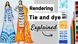 'How to draw Tie and Dye Prints | Fabric Rendering | Fashion Illustration'