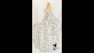 'Fashion sketch tutorial by ZEYNEP DENIZ-wedding gown'
