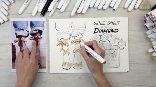 'Как нарисовать | Как научиться рисовать маркерами | Fashion Sketching| Dior Bag'