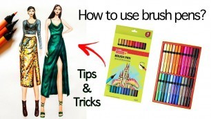 'How to use Camlin Brush Pens | Explained | Fashion Illustration'