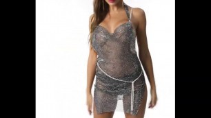 'SHINYGAL | Mesh Sparkly See Thru Dress'