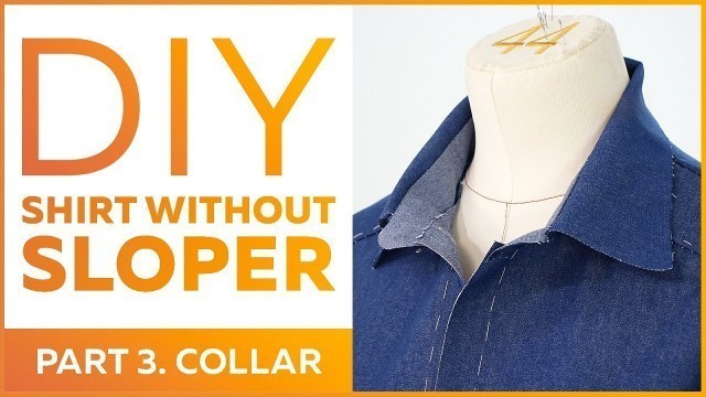 'Oversized denim shirt without a sloper. Part 3. Drafting the collar.'