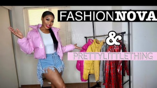 'FASHION NOVA + PRETTYLITTLETHING JACKET & COAT HAUL | DOLLFACEDEE'