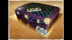 'TUTORIAL torta valigia LOIUS VUITTON fashion cake design'