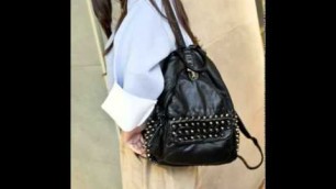 'Fashion punk style rivet bag backpack.avi'