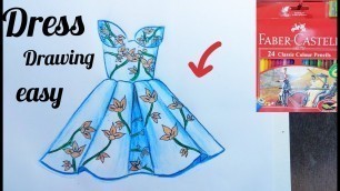 'how to draw a dress / fashion dress drawing  / dress drawing'