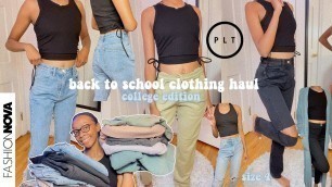 'back to school clothing haul | college edition ♡ (prettylittlething & fashion nova)'