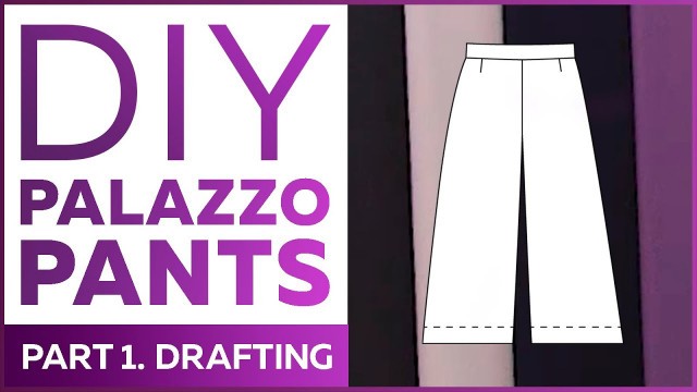 'Sewing wide-legged palazzo pants out of Ponte Roma. Part 1. Drafting using the basic sloper.'