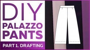 'Sewing wide-legged palazzo pants out of Ponte Roma. Part 1. Drafting using the basic sloper.'