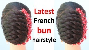 'latest french bun hairstyle | hair style girl | ladies hair style | hairstyle for girls | hairstyle'