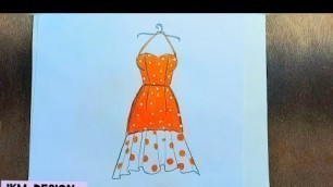 'How to draw fashion / Fashion illustration / Fashion dress drawing / dress drawing easy'