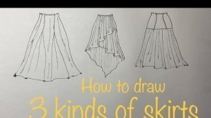 'How to draw skirts || drawing skirts tutorial || fashion illustration tutorial || illustration'