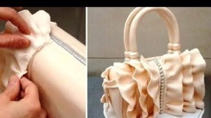 'How To Make a Ruffle Fashion Handbag Cake  by Cakes StepbyStep'