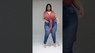 'Plus Size Blue Jeans And Fancy Top Fashion | Fashion Q | #shorts #youtubeshorts #video'