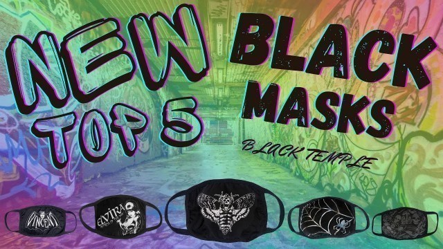 'New Top 5 Fashion Emo Punk Gothic Pandemic Face Masks - Black Temple'