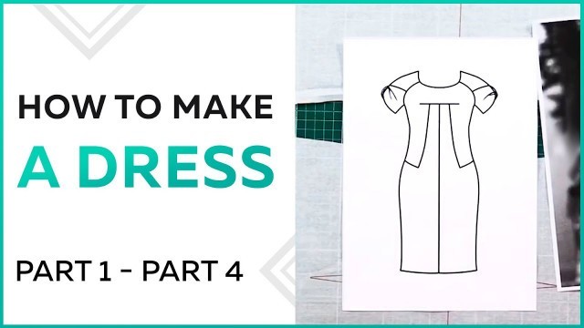 'How to make a dress with the raglan sleeves, round neckline and princess seams. Part 1 - part 4'