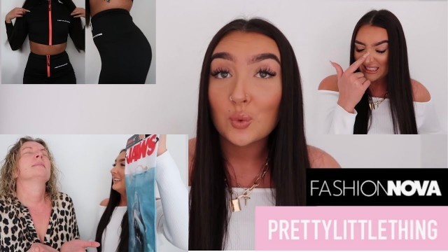 'PRETTYLITTLETHING GYM WEAR HAUL & DISASTER WITH FASHIONNOVA | collective haul | I surprised my mum'